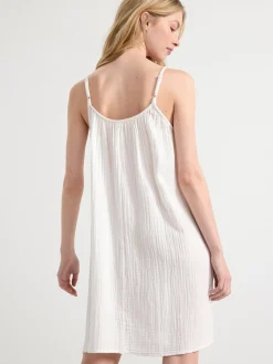 Nattplagg>Lindex Krinklat Nattlinne I Bomull Off White