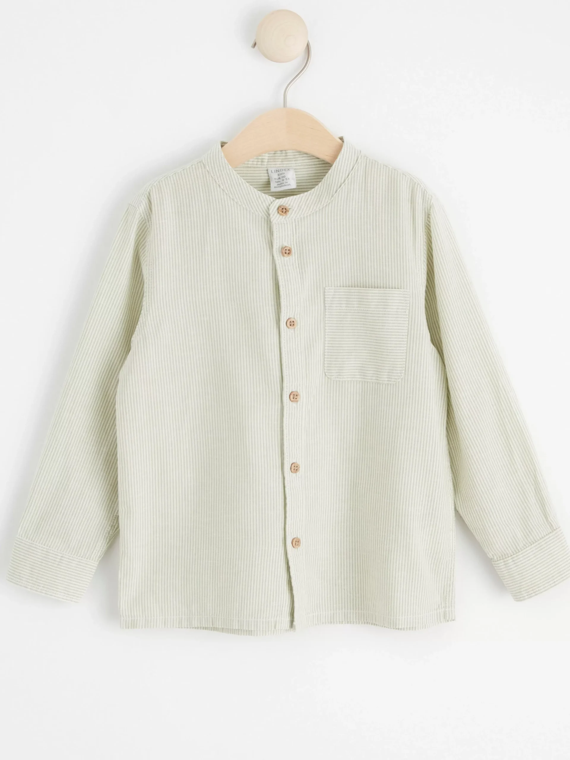 Skjortor & Blusar>Lindex Kritstrecksrandig Skjorta Dusty Green