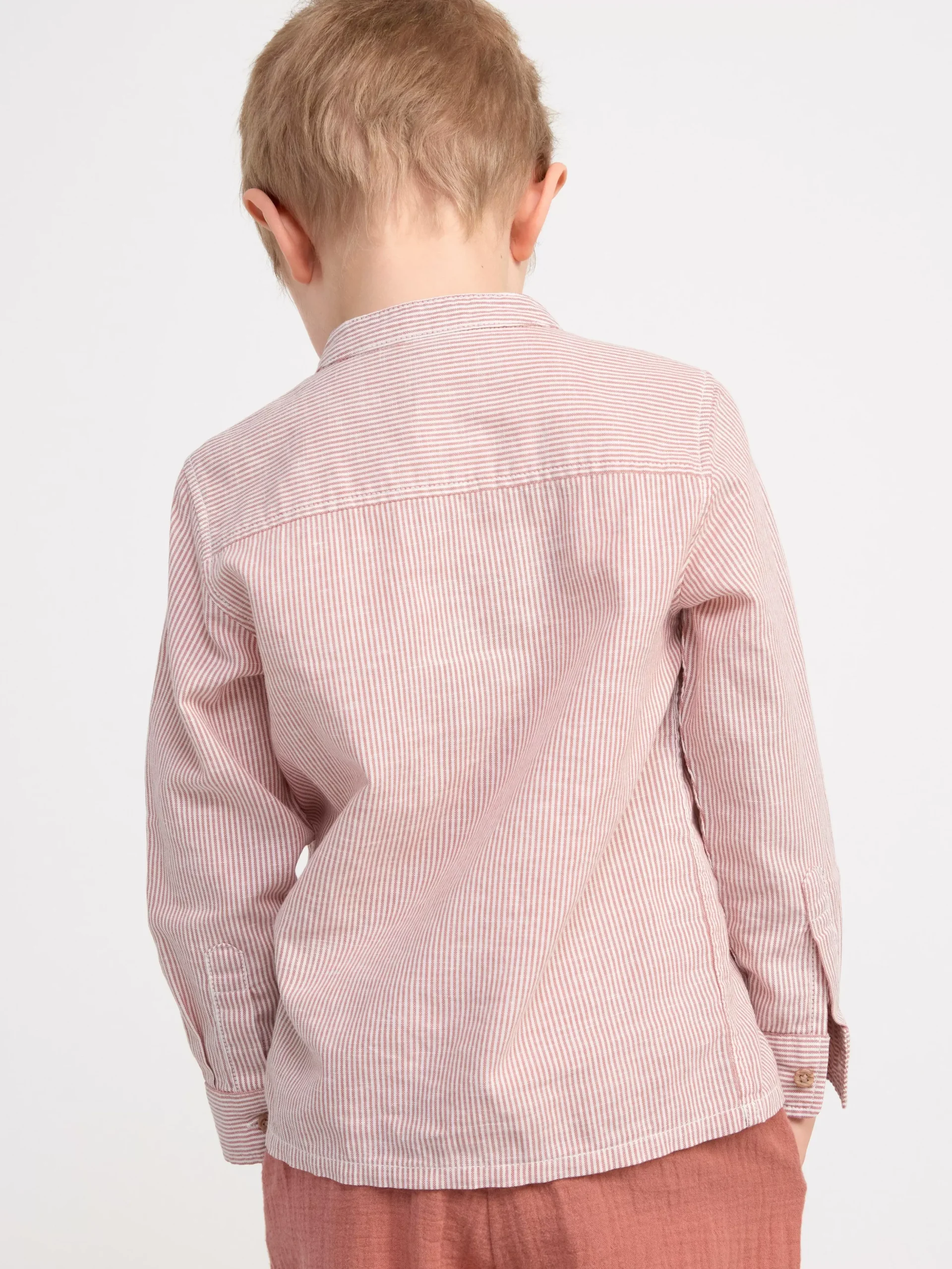 Skjortor & Blusar>Lindex Kritstrecksrandig Skjorta Dark Dusty Pink