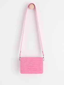 Accessoarer>Lindex Krokodilmonstrad Axelremsvaska Pink