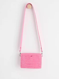 Accessoarer>Lindex Krokodilmonstrad Axelremsvaska Pink