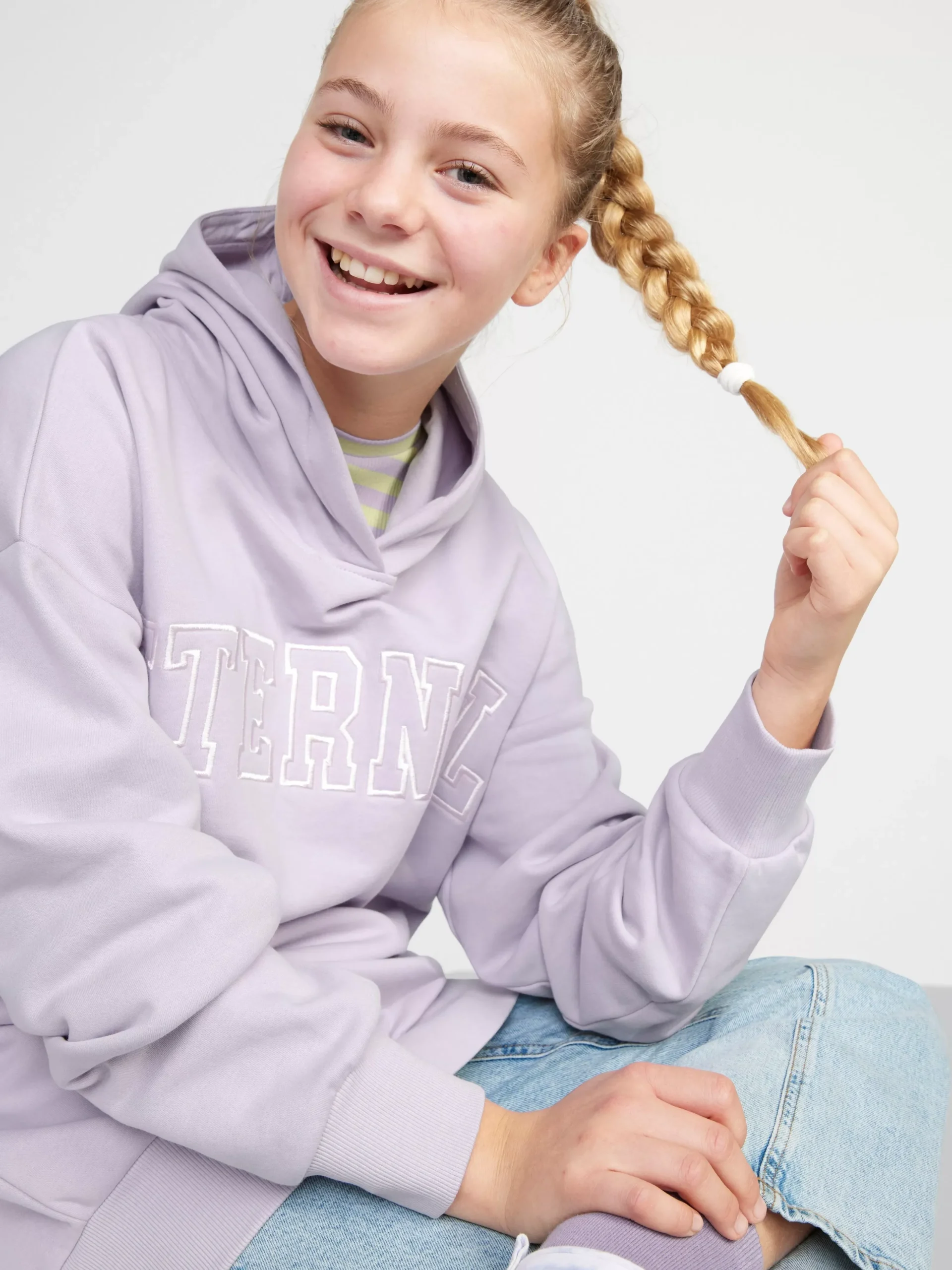 Tröjor & Cardigans>Lindex Lang Hoodie Light Lilac