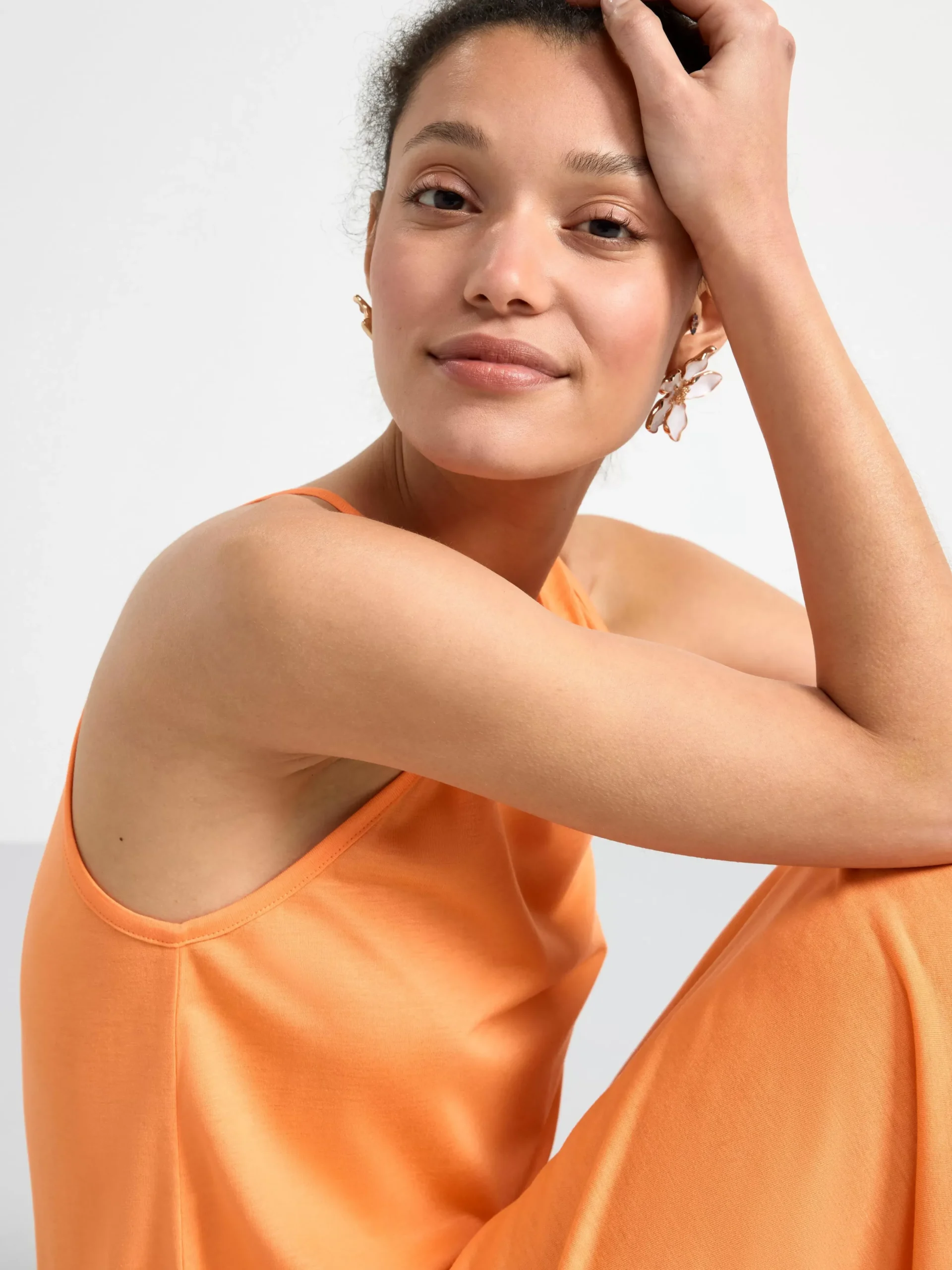 Klänningar>Lindex Lang Slip On-Klanning Light Orange
