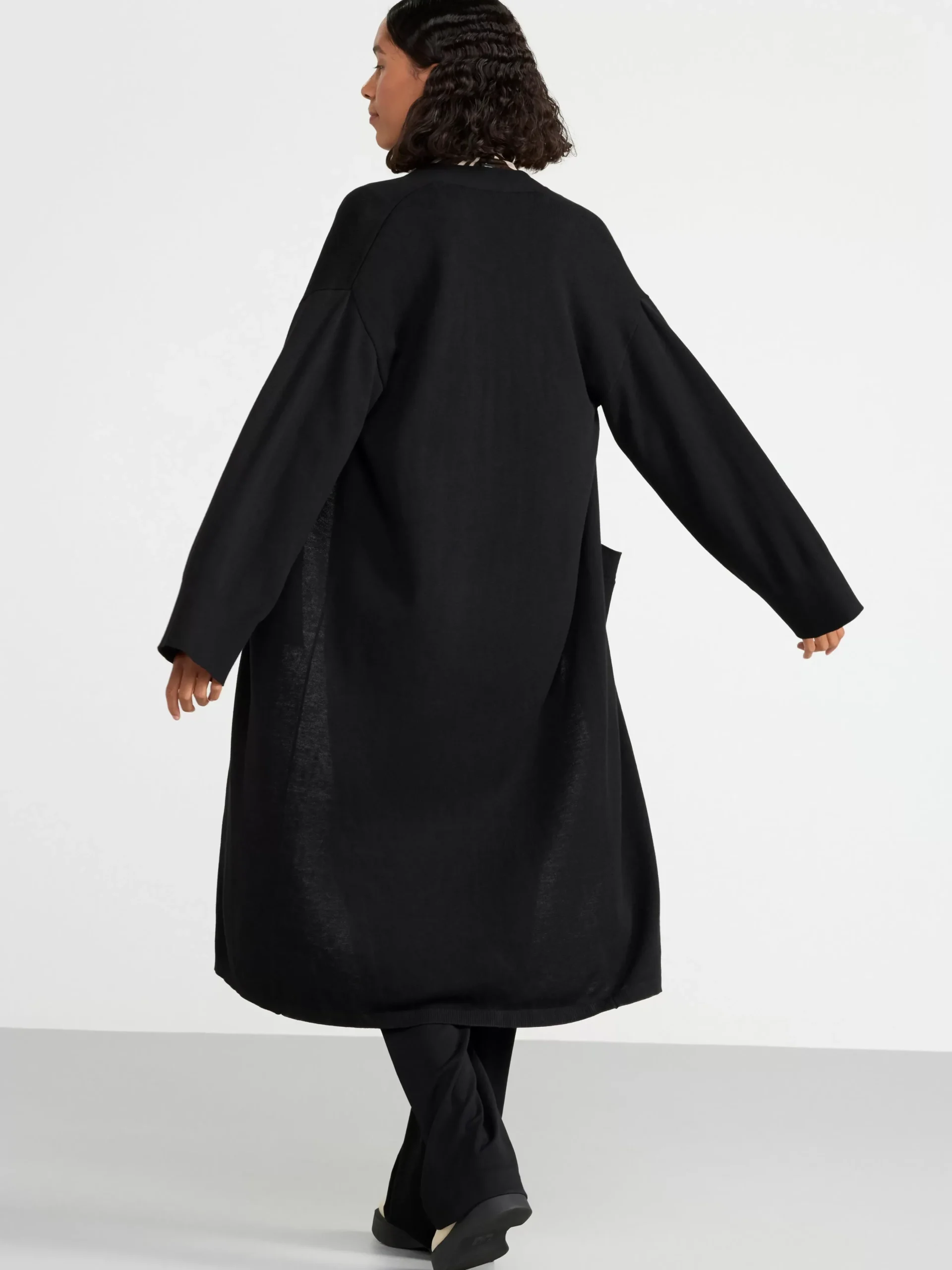 Tröjor & Cardigans>Lindex Lang Stickad Cardigan Black