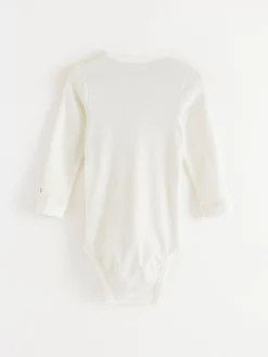 Bodies>Lindex Langarmad Body I Pointelle Light Dusty White