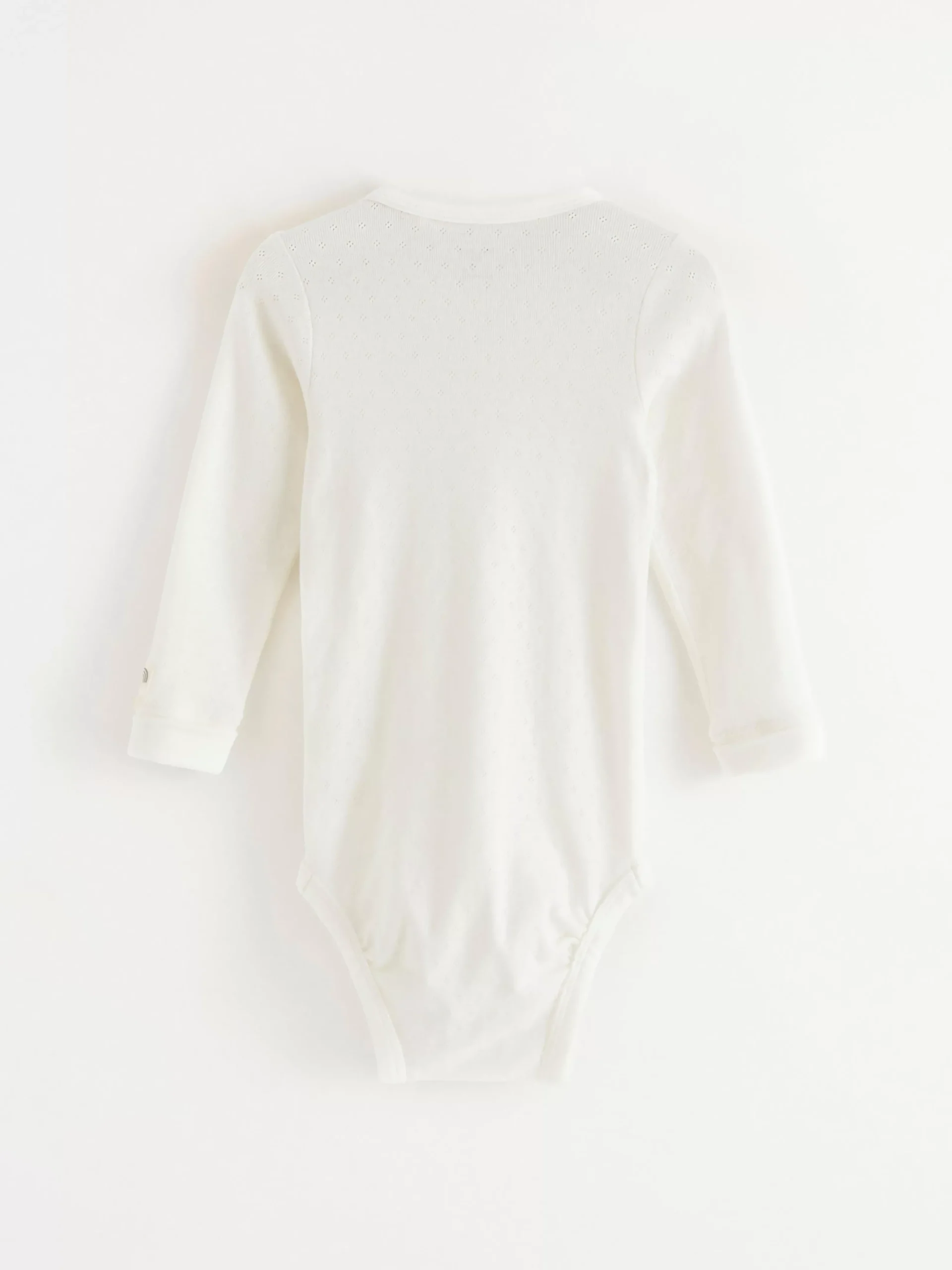 Bodies>Lindex Langarmad Body I Pointelle Light Dusty White
