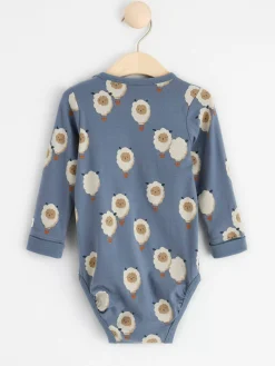 Bodies>Lindex Langarmad Body Med Luftballongdjur Dark Dusty Blue