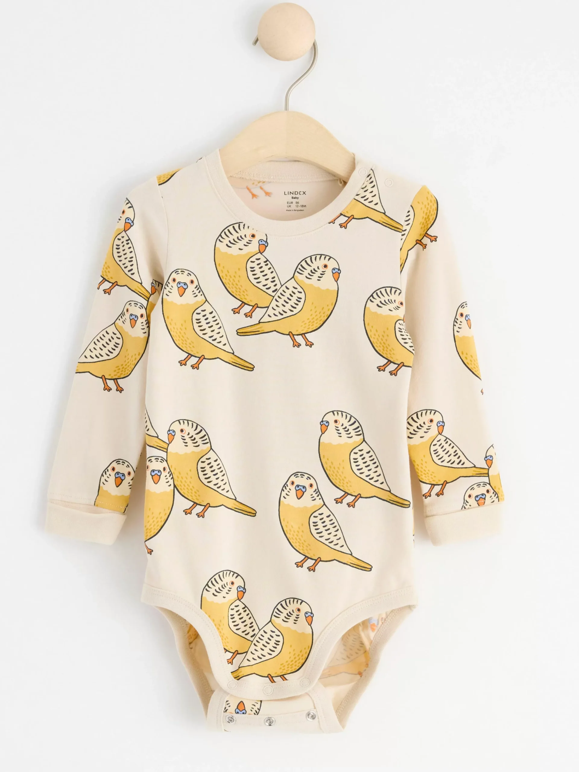 Bodies>Lindex Langarmad Body Med Undulater Light Beige