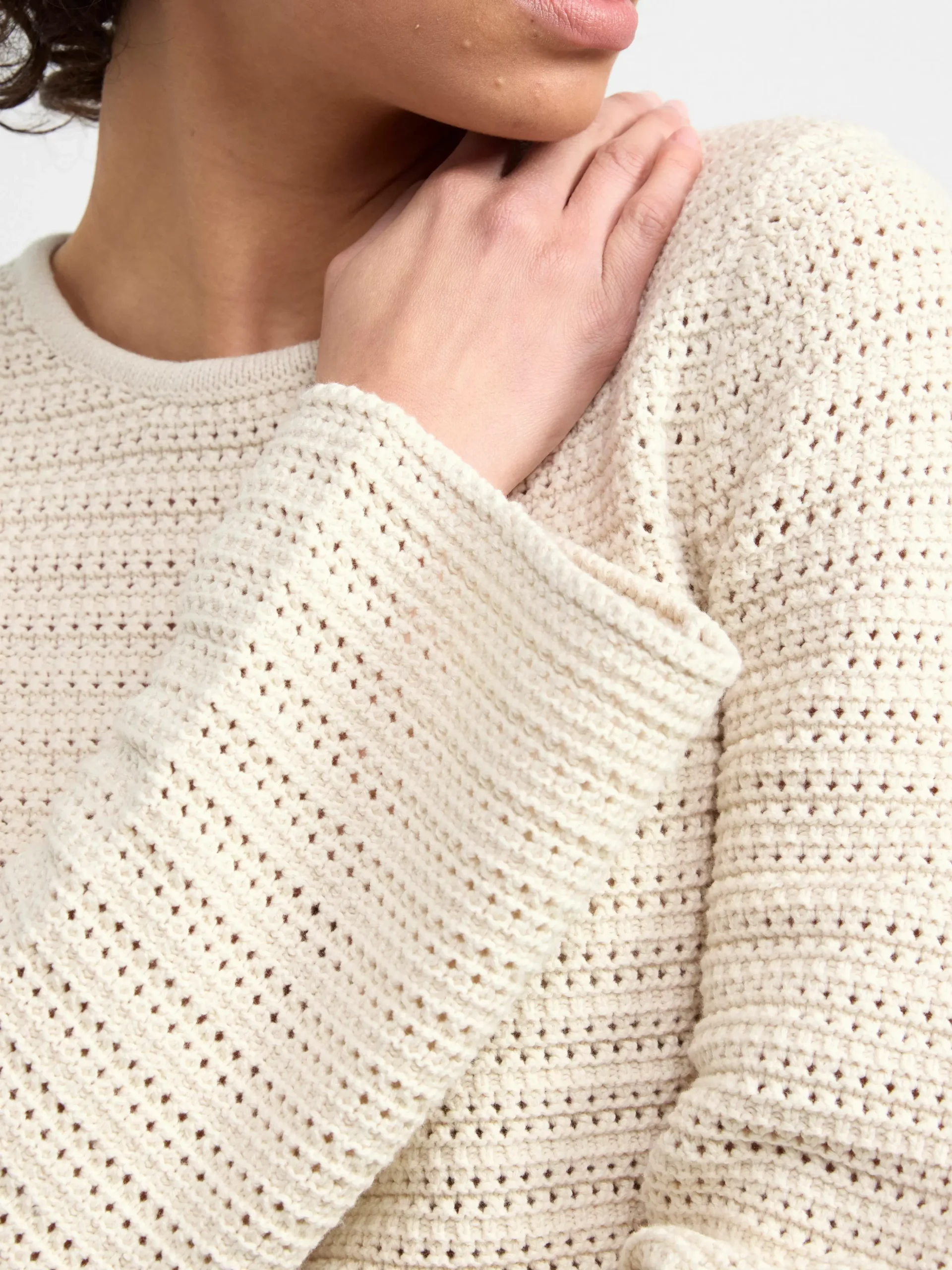 Tröjor & Cardigans>Lindex Langarmad Halstickad Troja Beige