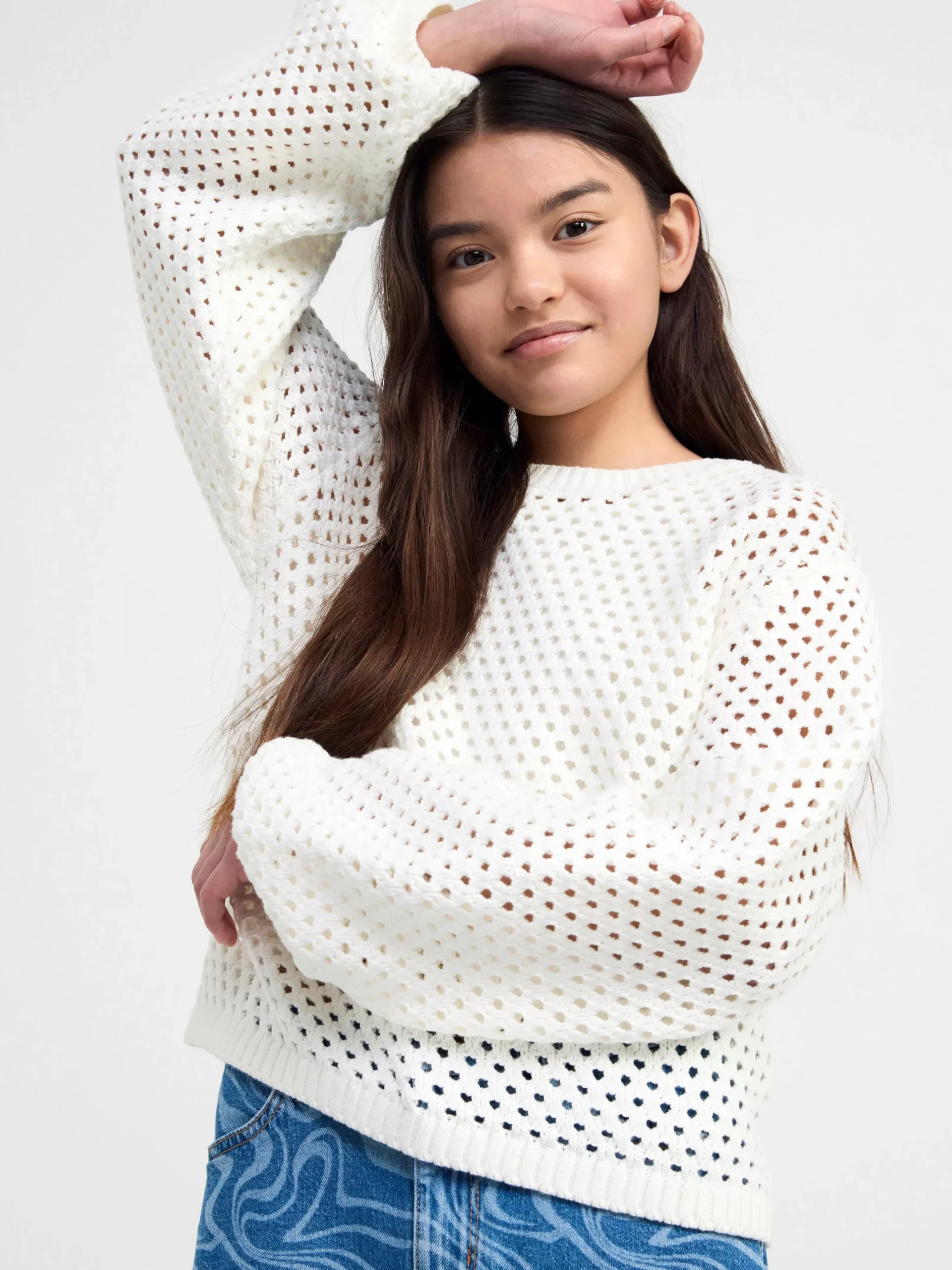 Tröjor & Cardigans>Lindex Langarmad Halstickad Troja Off White