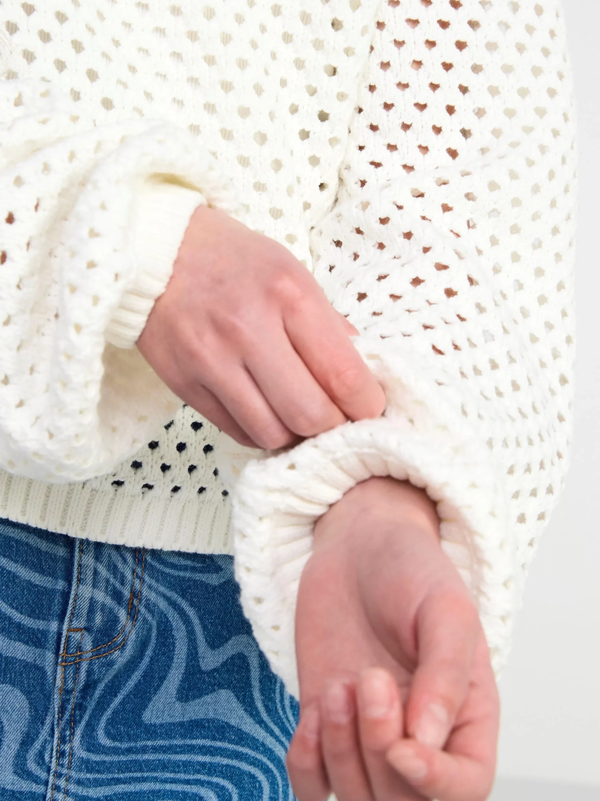 Tröjor & Cardigans>Lindex Langarmad Halstickad Troja Off White
