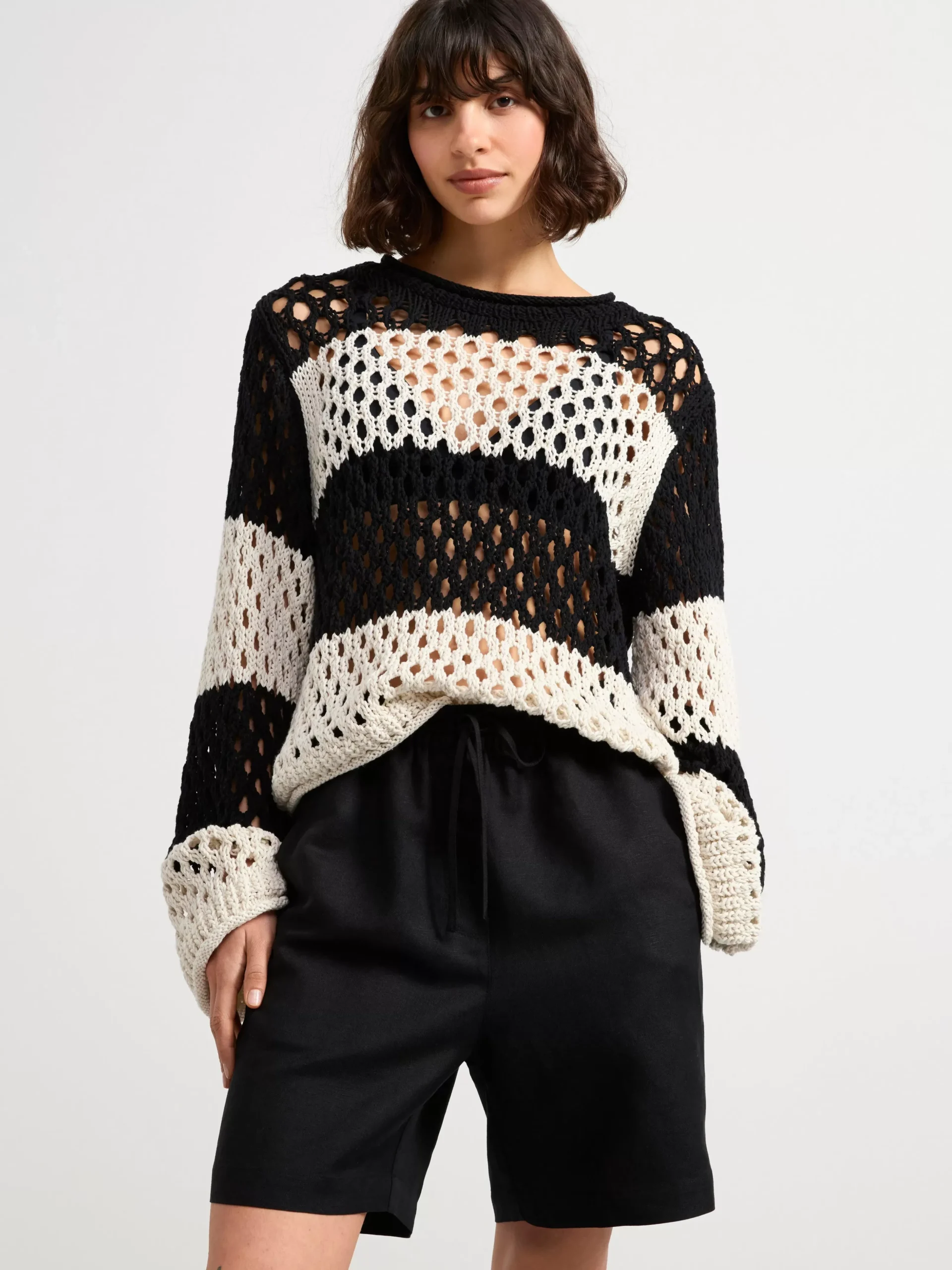 Tröjor & Cardigans>Lindex Langarmad Halstickad Troja Black