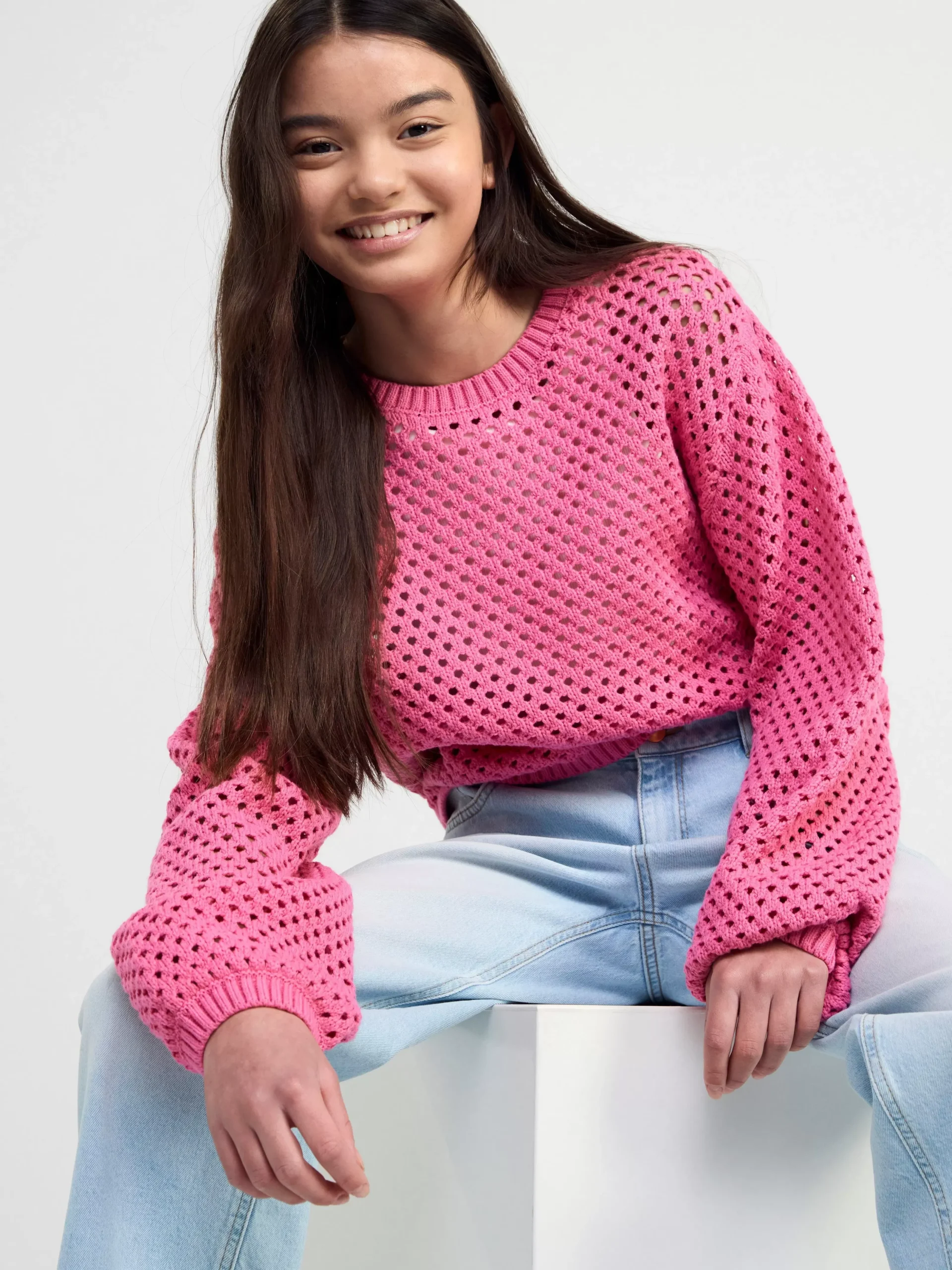 Tröjor & Cardigans>Lindex Langarmad Halstickad Troja Pink