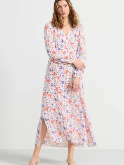 Klänningar>Lindex Langarmad Klanning Med Blommor Lilac