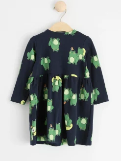 Klänningar>Lindex Langarmad Klanning Med Grodor Dark Navy