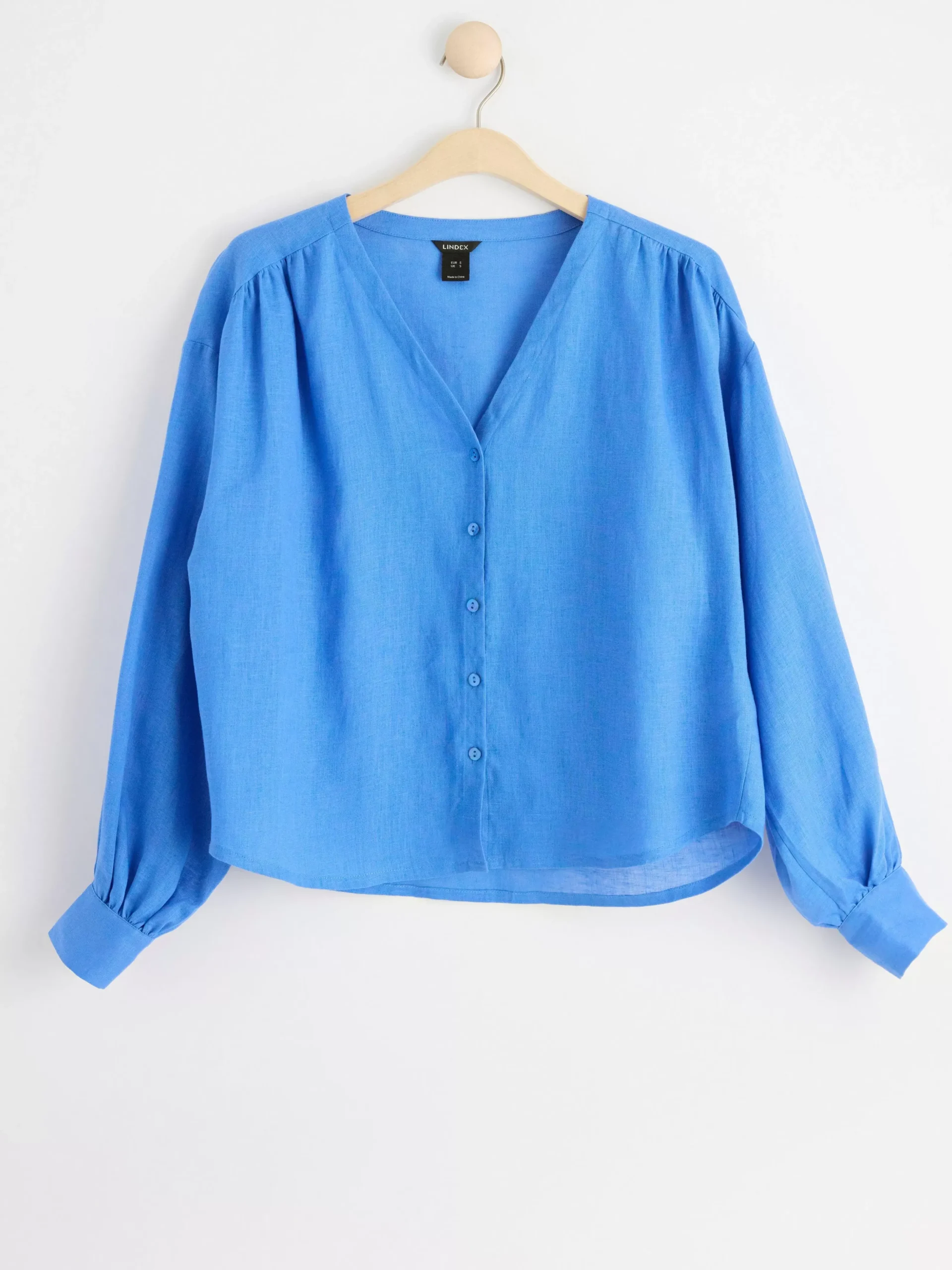 Blusar & Skjortor>Lindex Langarmad Linneblus Blue