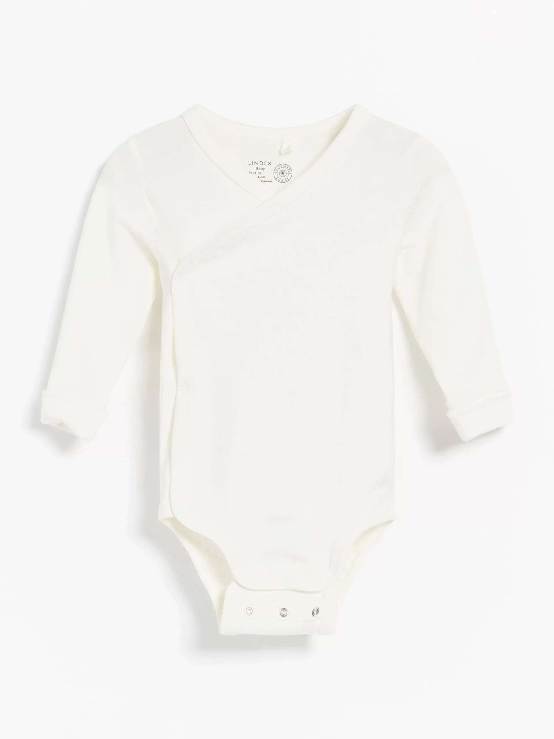 Bodies>Lindex Langarmad Omlottbody Light Dusty White