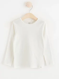 Toppar & T-Shirts>Lindex Langarmad Pointelle Topp Light Dusty White