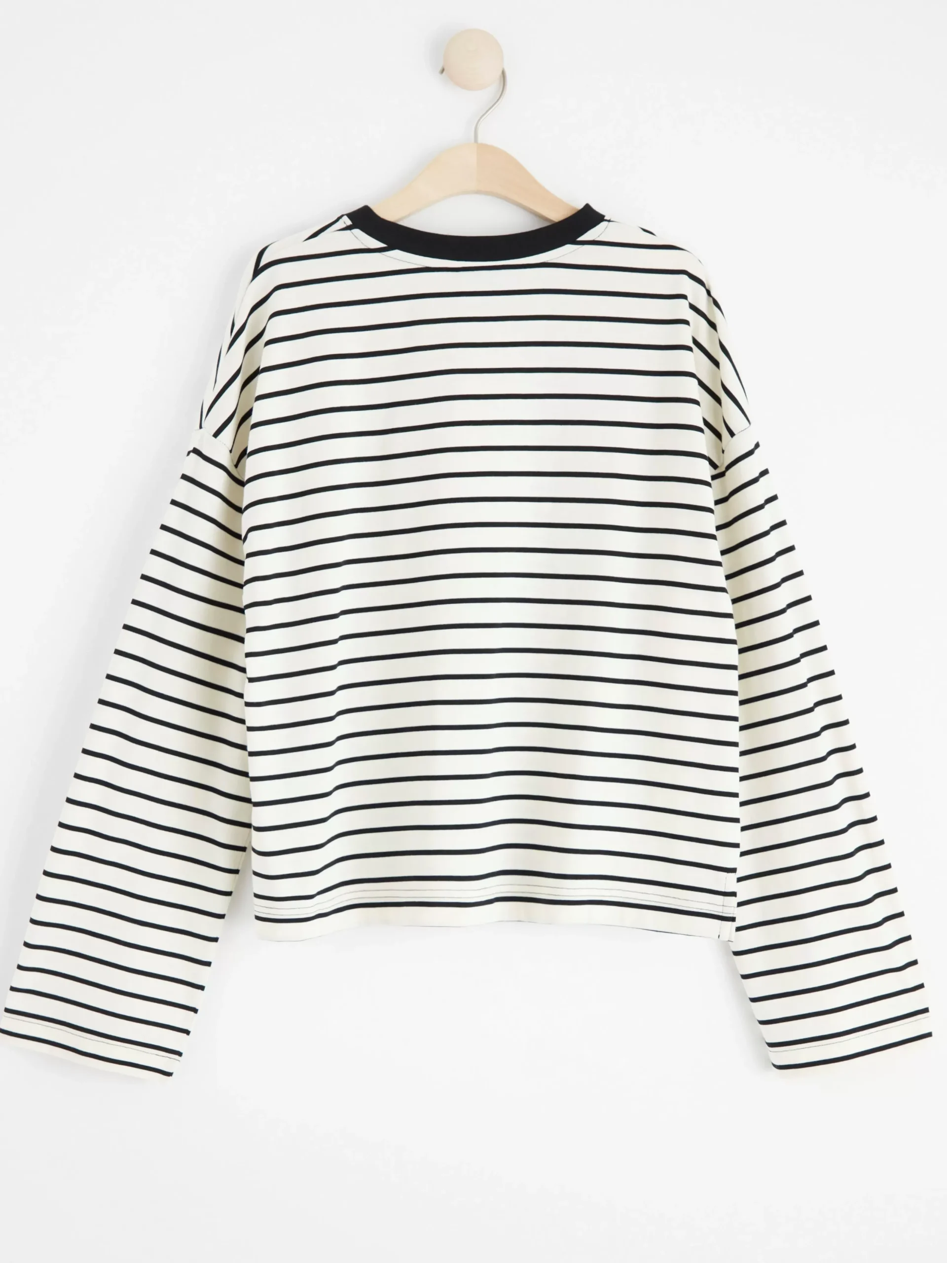 Toppar & T-Shirts>Lindex Langarmad Randig Bomullstroja Light White