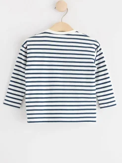 Toppar & T-Shirts>Lindex Langarmad Randig Topp Dark Blue