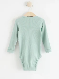 Bodies>Lindex Langarmad Ribbad Body Light Dusty Aqua
