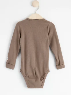 Bodies>Lindex Langarmad Ribbad Body Dark Khaki