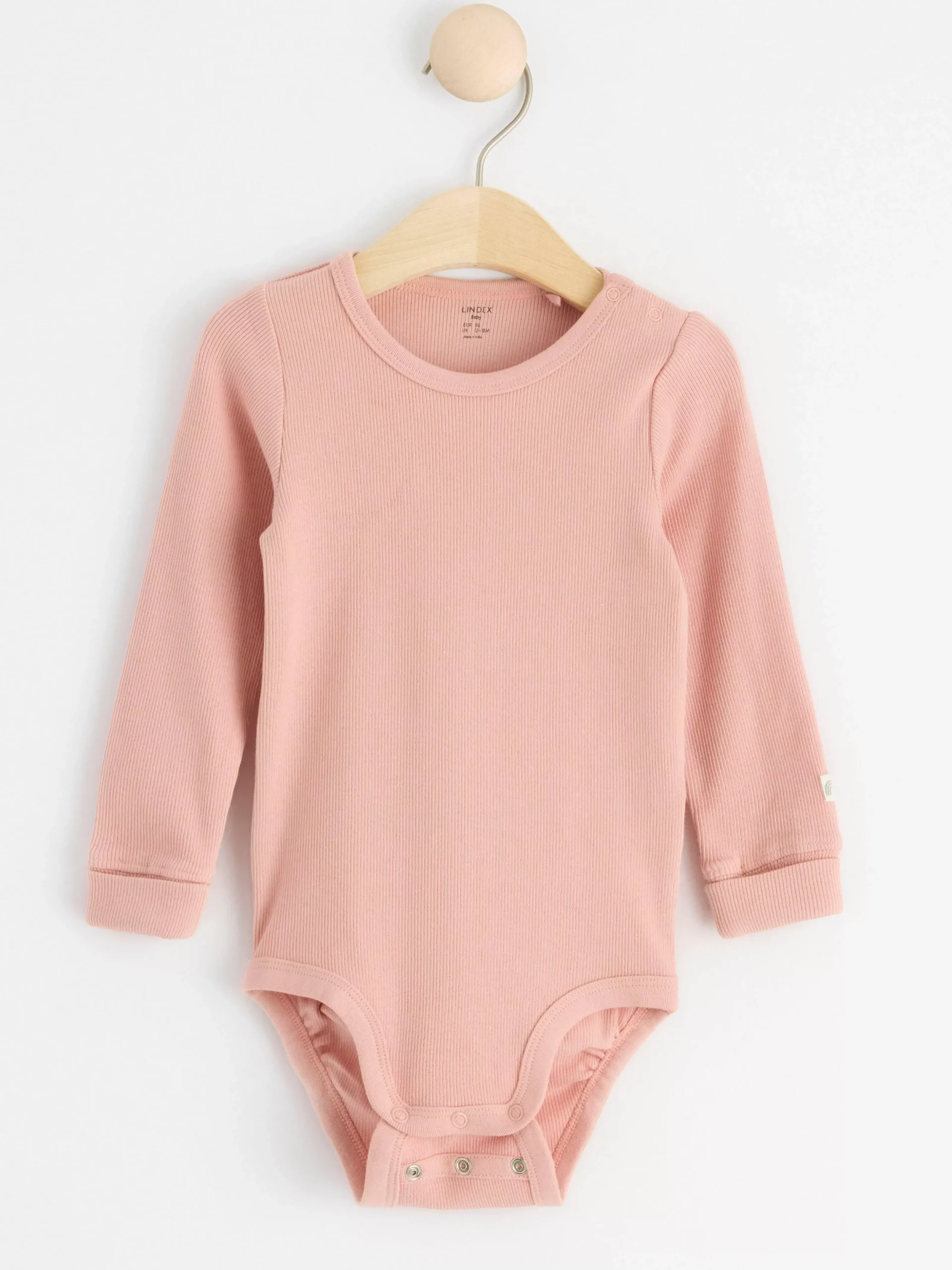 Bodies>Lindex Langarmad Ribbad Body Pink
