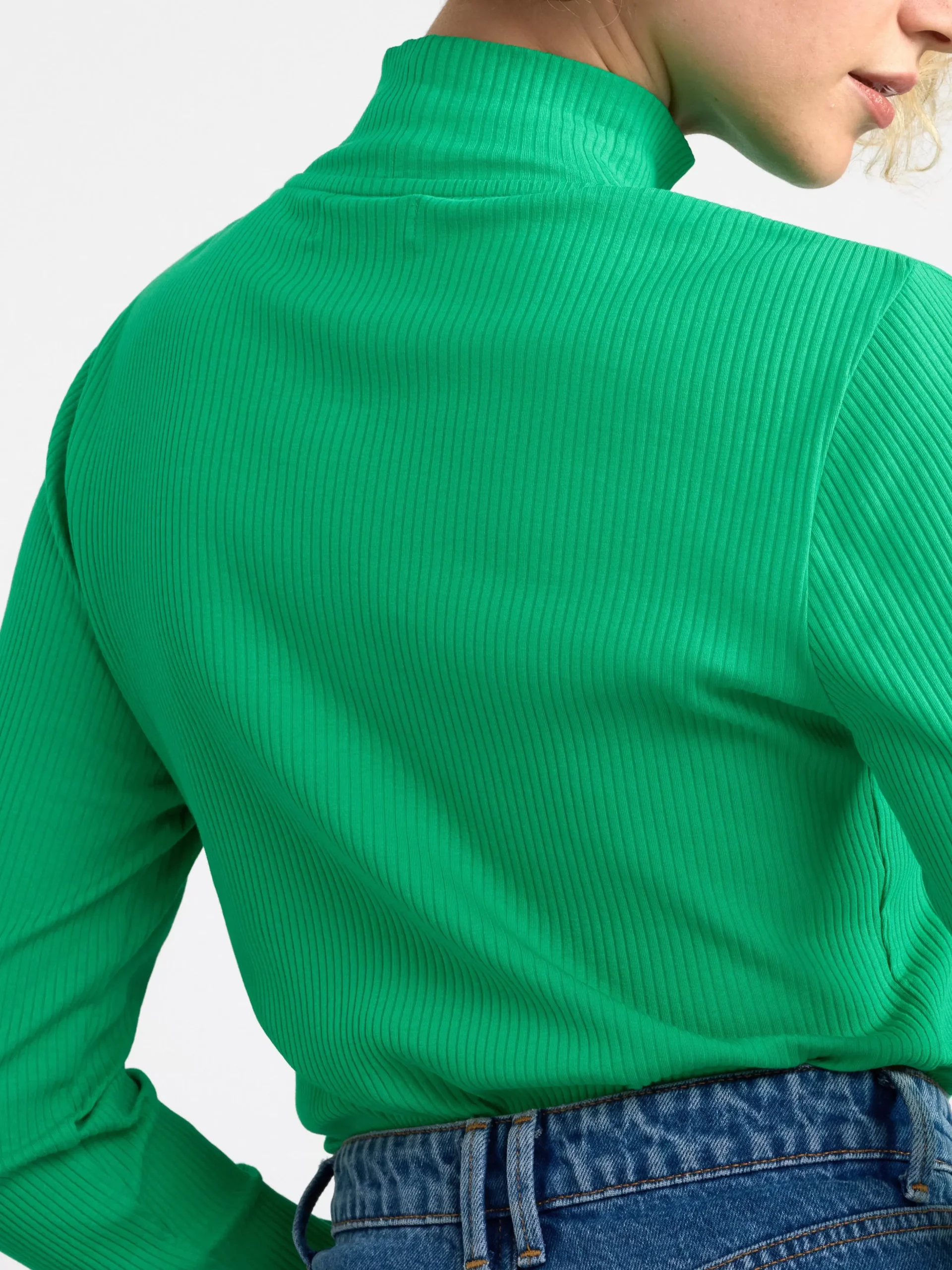 Toppar & T-Shirts>Lindex Langarmad Ribbad Polotroja Green