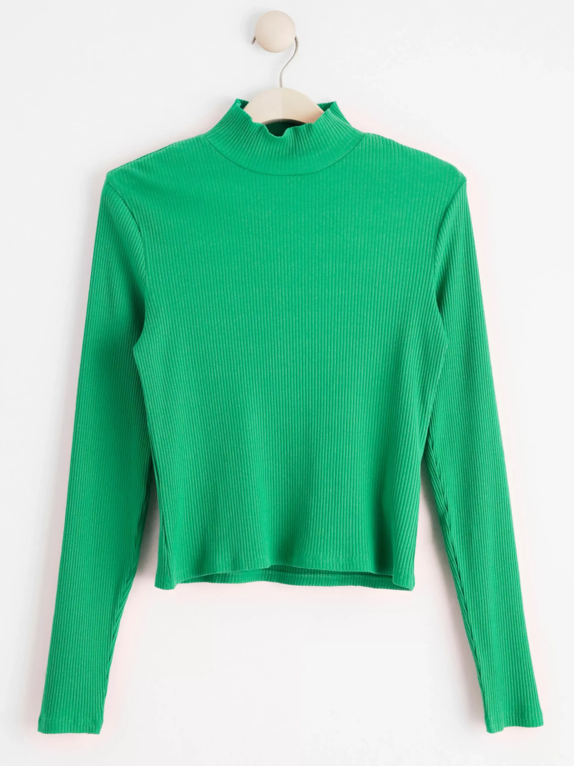 Toppar & T-Shirts>Lindex Langarmad Ribbad Polotroja Green