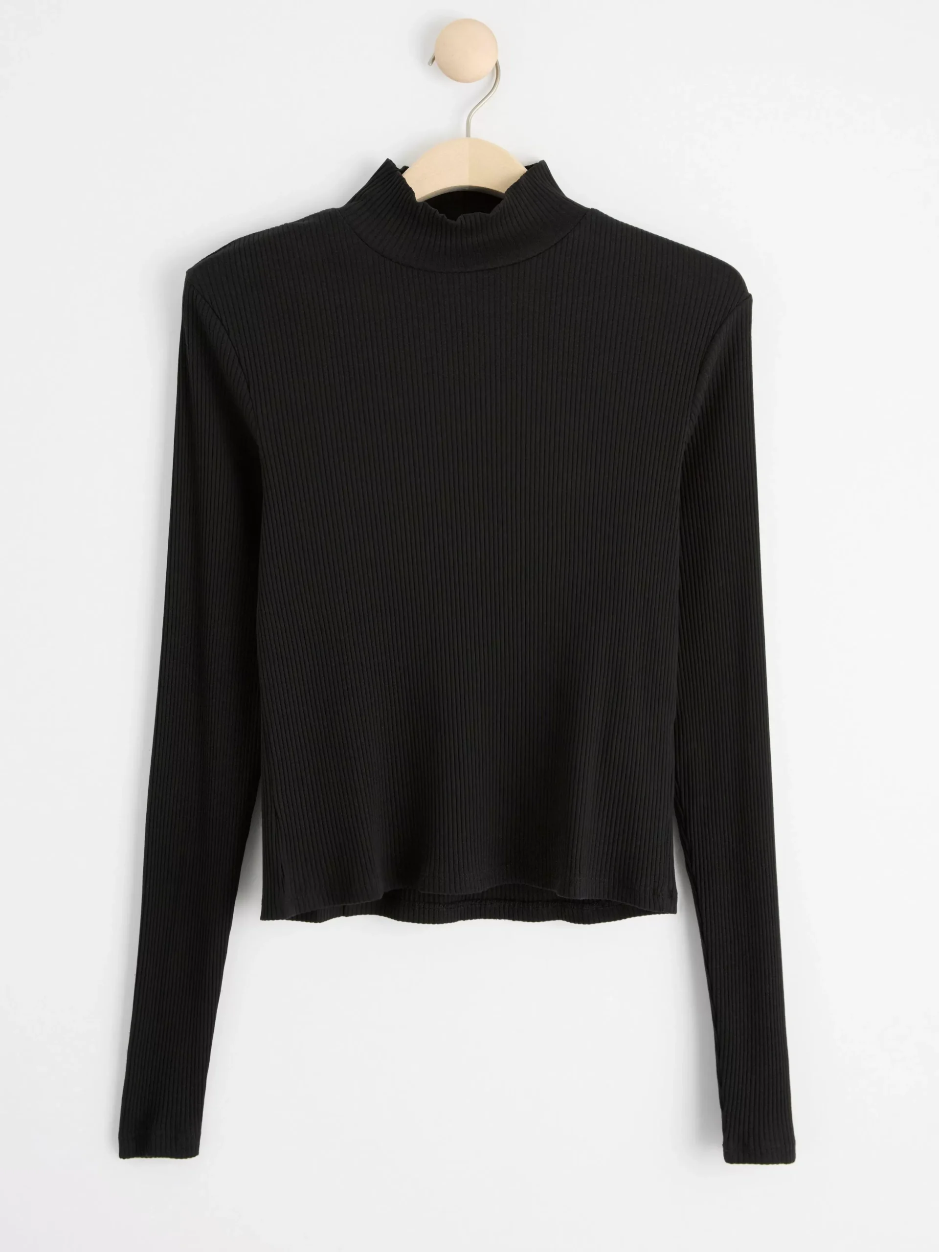 Toppar & T-Shirts>Lindex Langarmad Ribbad Polotroja Black
