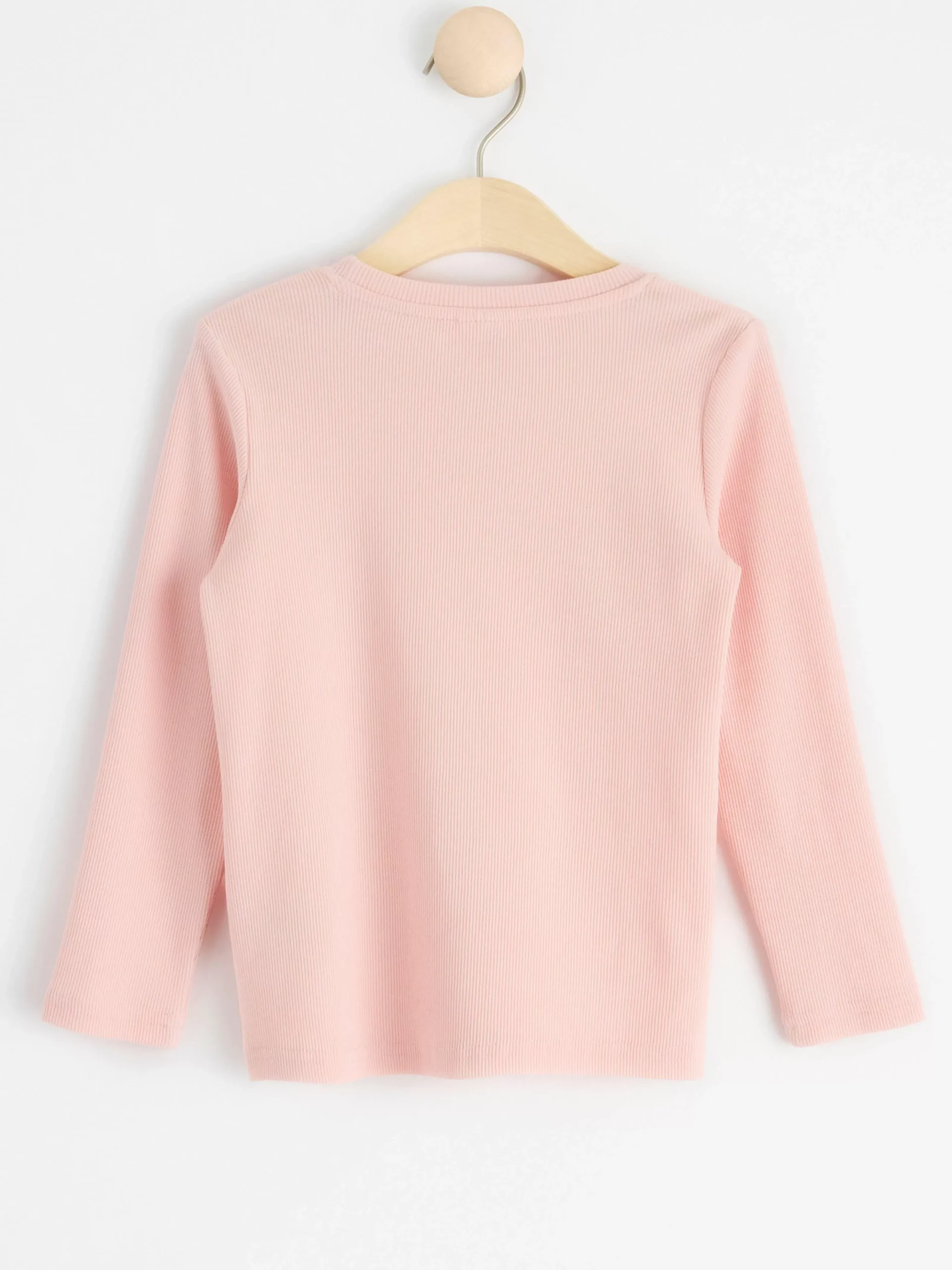 Toppar & T-Shirts>Lindex Langarmad Ribbad Topp Light Dusty Pink