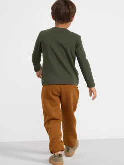 Toppar & T-Shirts>Lindex Langarmad Ribbad Topp Dark Khaki Green