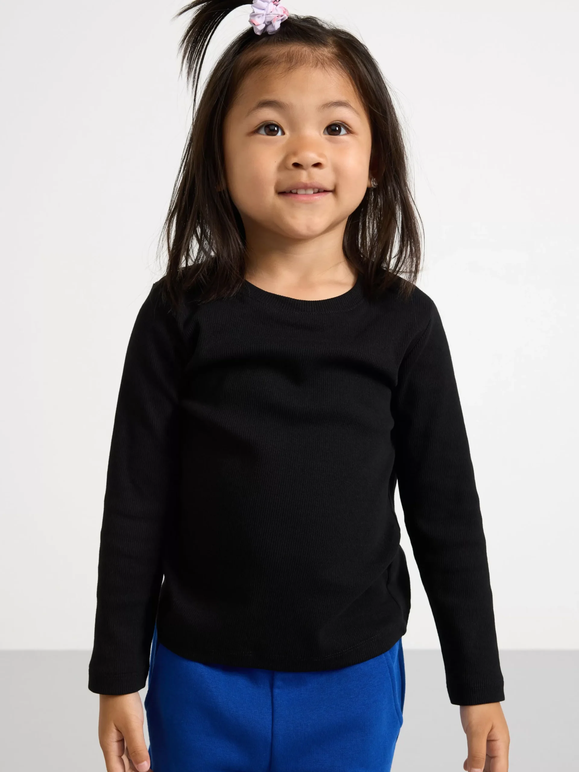 Toppar & T-Shirts>Lindex Langarmad Ribbad Topp Black