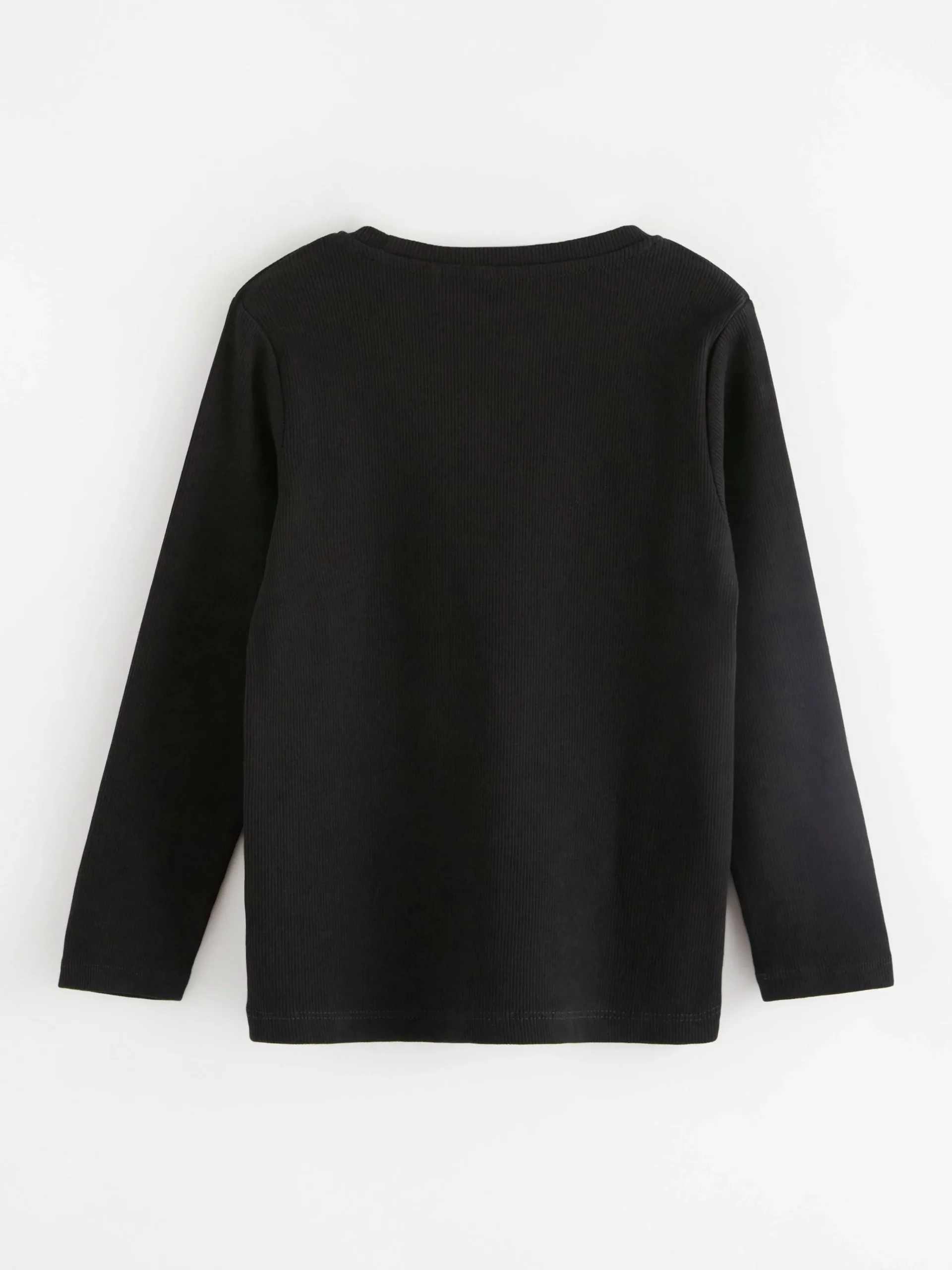 Toppar & T-Shirts>Lindex Langarmad Ribbad Topp Black
