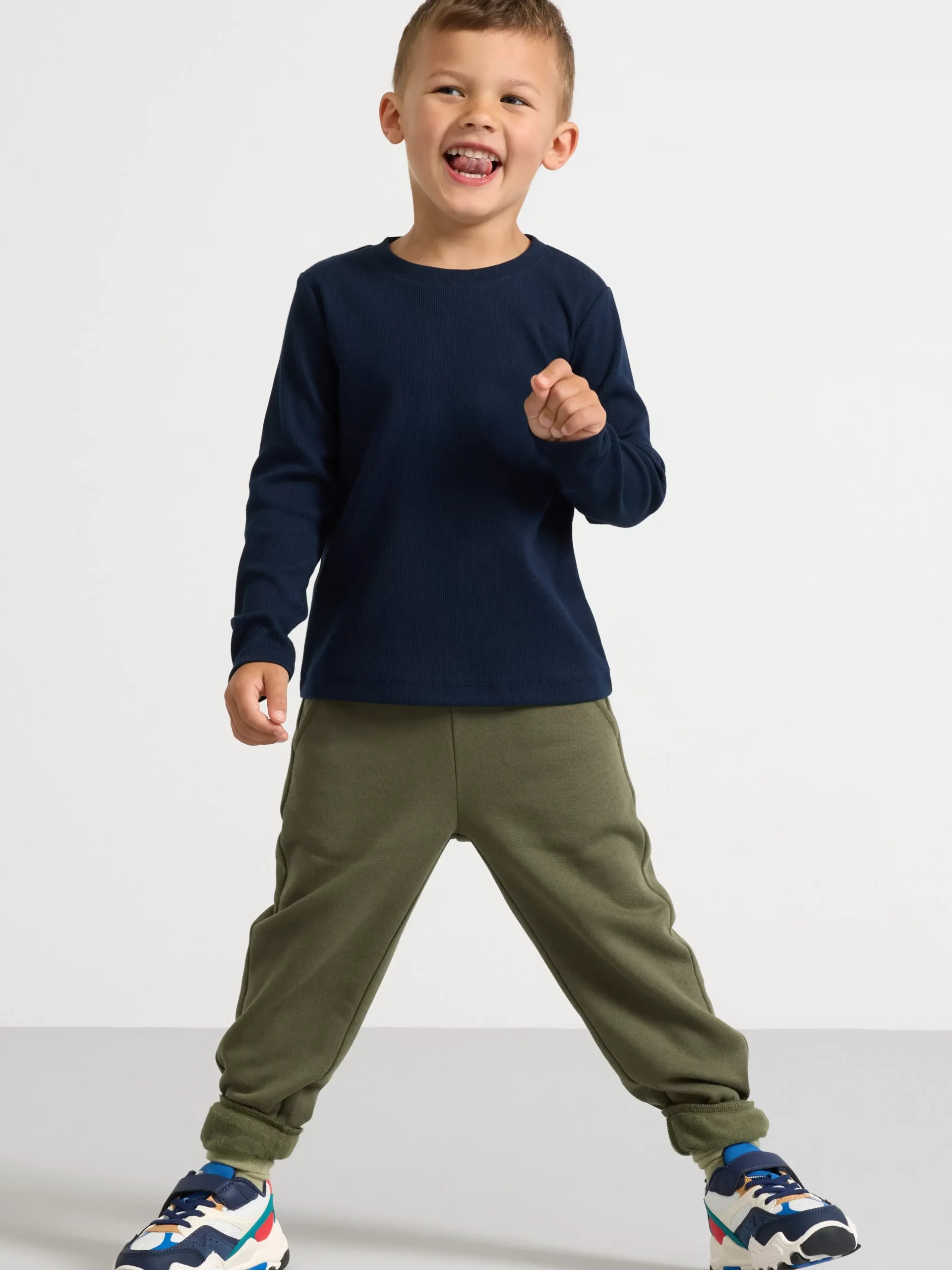 Toppar & T-Shirts>Lindex Langarmad Ribbad Topp Dark Navy