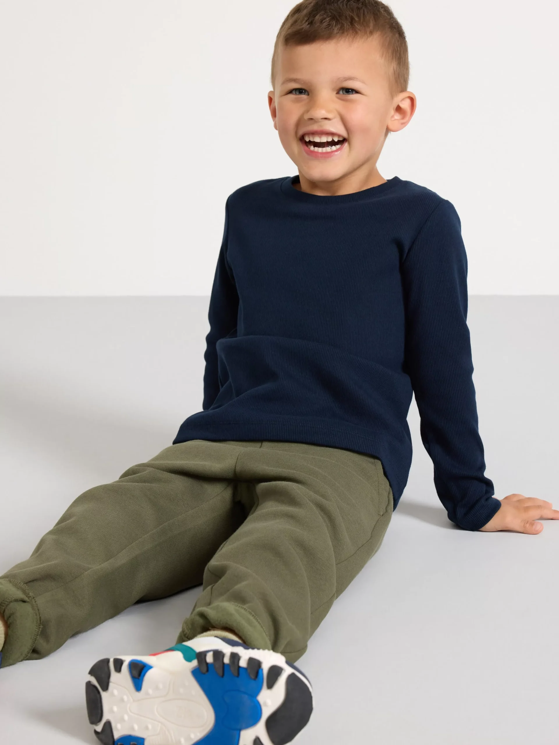 Toppar & T-Shirts>Lindex Langarmad Ribbad Topp Dark Navy