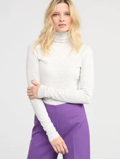 Toppar & T-Shirts>Lindex Langarmad Ribbad Topp Med Polokrage Beige
