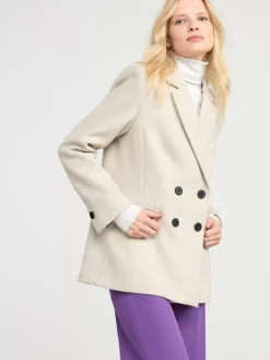 Toppar & T-Shirts>Lindex Langarmad Ribbad Topp Med Polokrage Beige