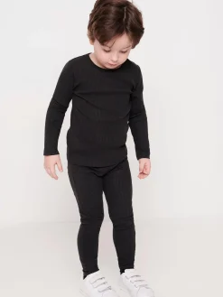 Toppar & T-Shirts>Lindex Langarmad Ribbad Troja Off Black