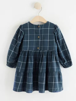 Klänningar>Lindex Langarmad Rutig Flanellklanning Dark Blue