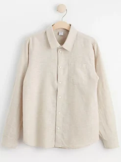 Skjortor & Blusar>Lindex Langarmad Skjorta I Linneblandning Light Grey