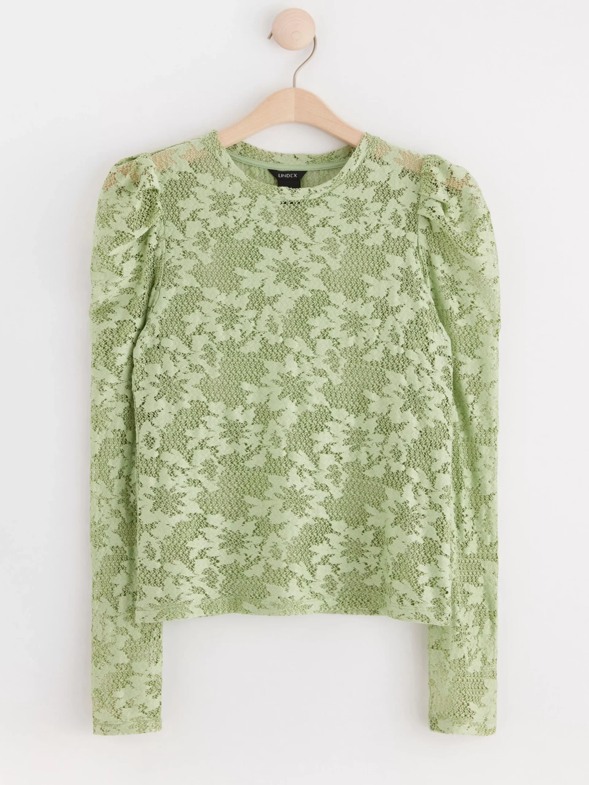 Toppar & T-Shirts>Lindex Langarmad Spetstopp Light Dusty Green
