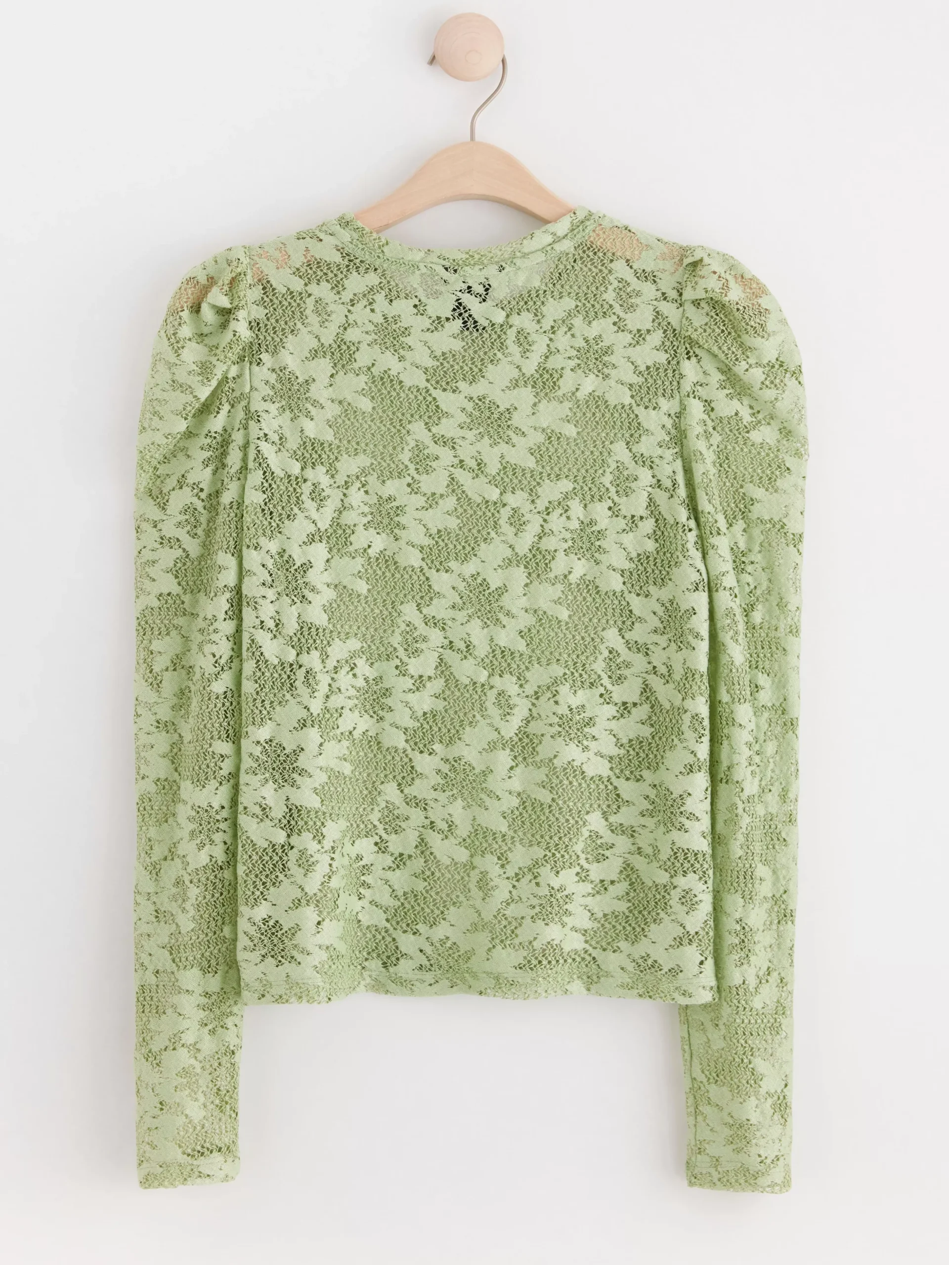 Toppar & T-Shirts>Lindex Langarmad Spetstopp Light Dusty Green