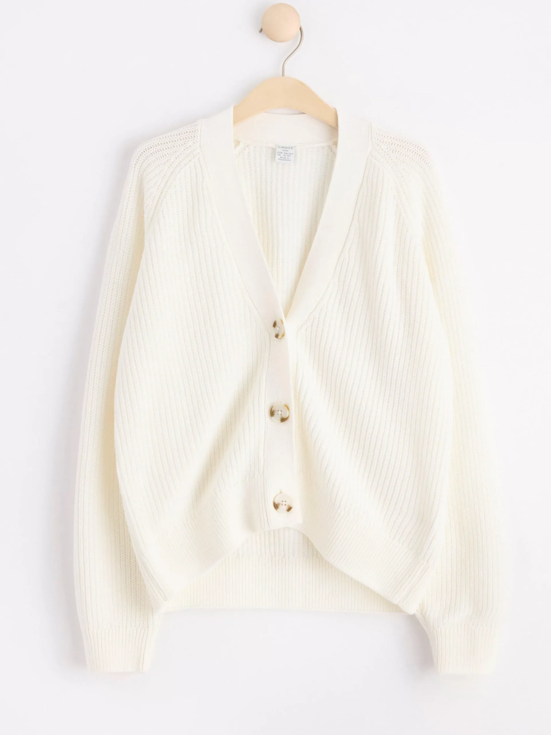 Tröjor & Cardigans>Lindex Langarmad Stickad Cardigan Off White