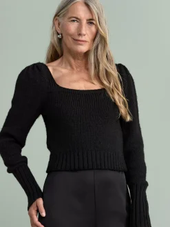 Tröjor & Cardigans>Lindex Langarmad Stickad Troja Black