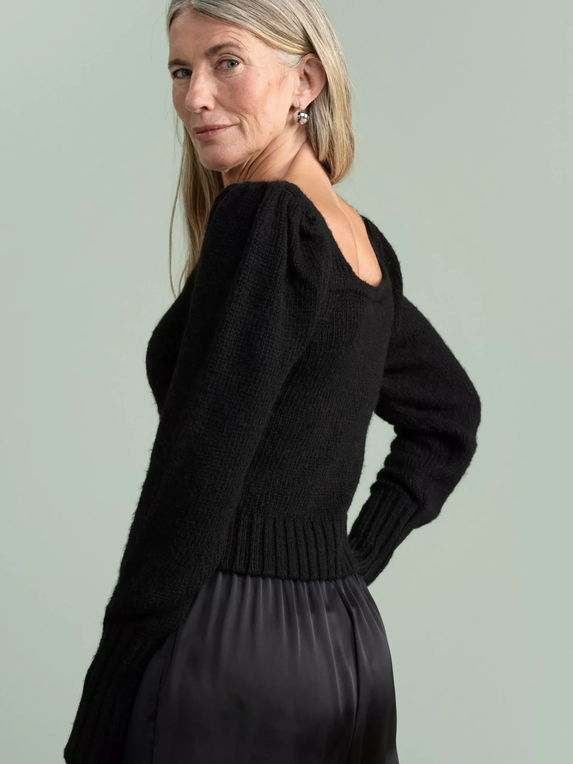 Tröjor & Cardigans>Lindex Langarmad Stickad Troja Black
