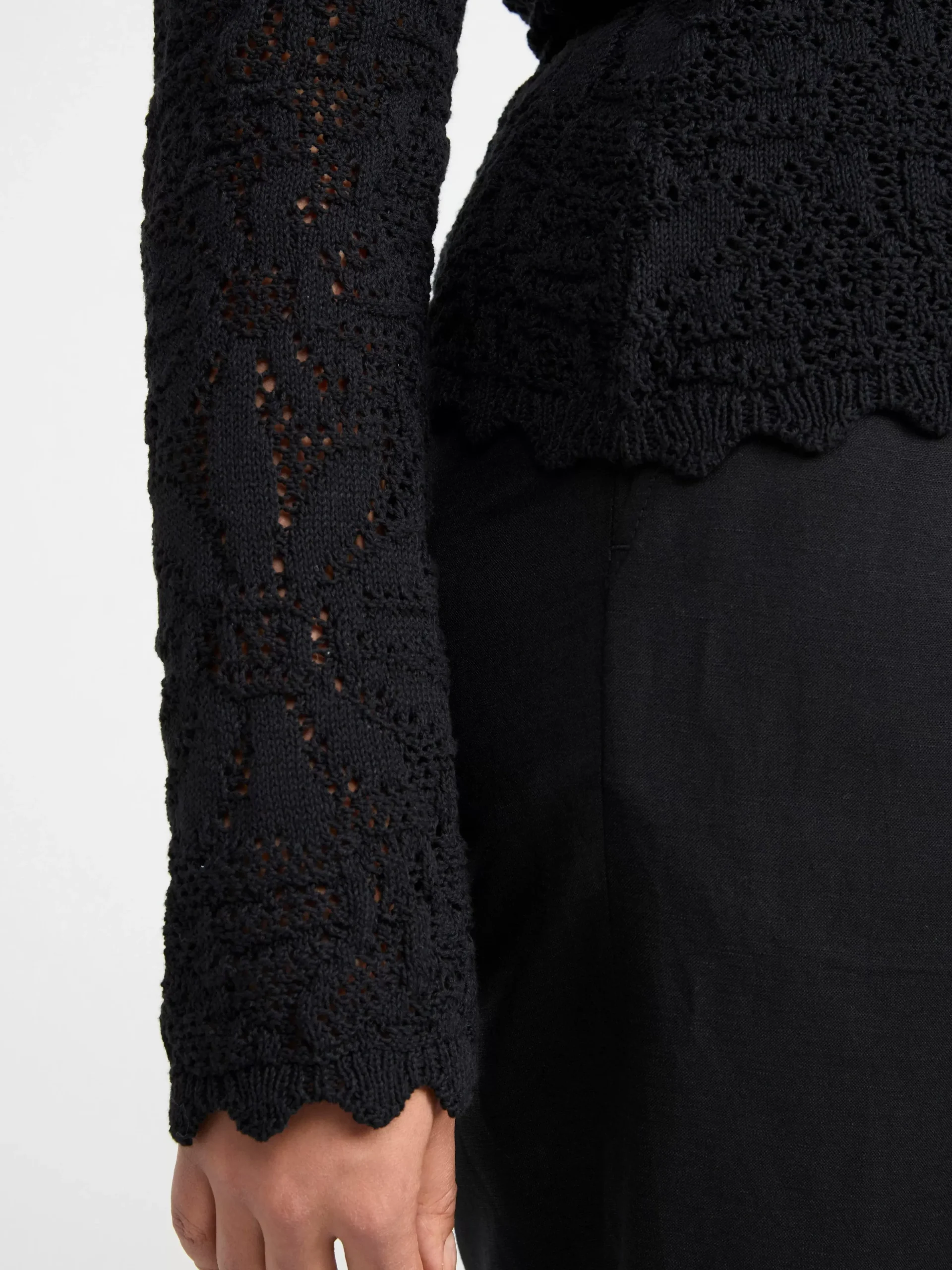 Tröjor & Cardigans>Lindex Langarmad Stickad Troja Black