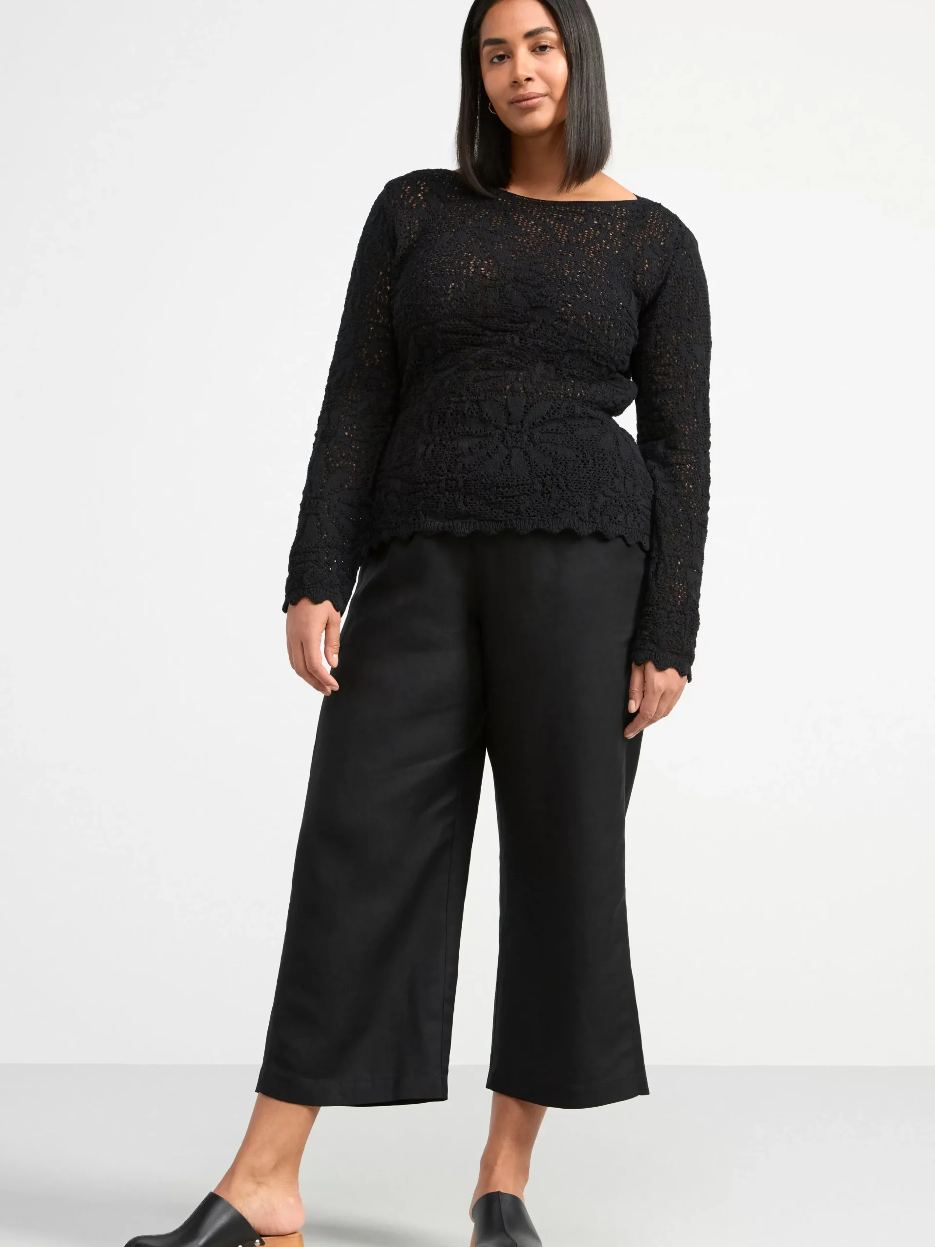 Tröjor & Cardigans>Lindex Langarmad Stickad Troja Black