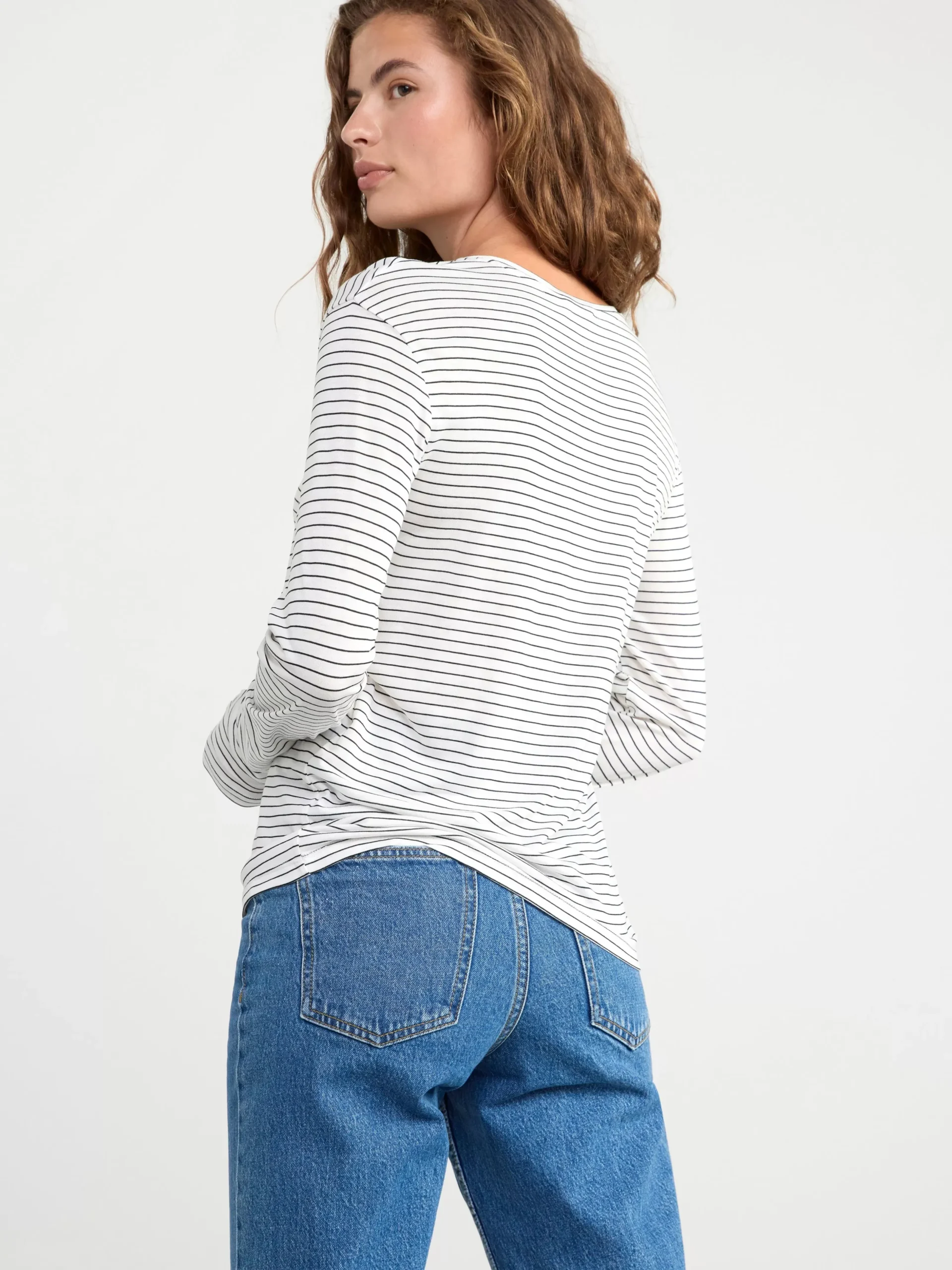 Toppar & T-Shirts>Lindex Langarmad Topp Off White
