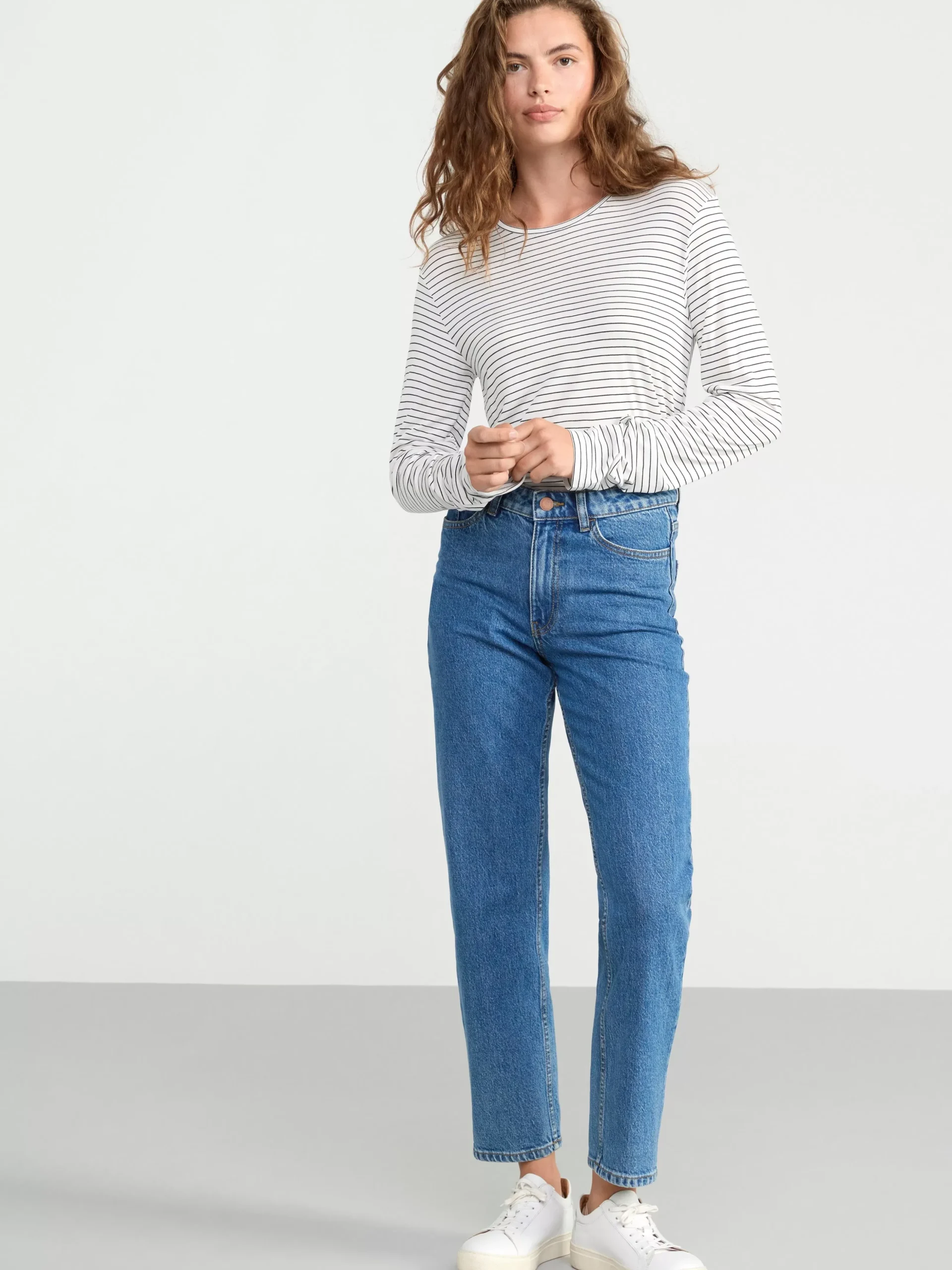 Toppar & T-Shirts>Lindex Langarmad Topp Off White